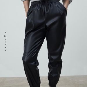 ZARA faux leather limited edition joggers